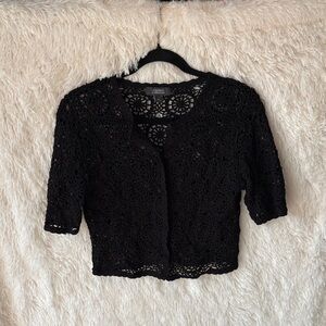 Dressbarn Black Crochet cardigan